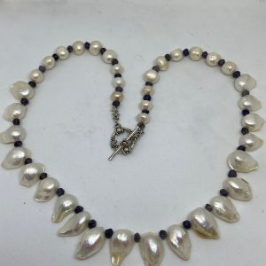 #38 Pearl and Iolite Necklace