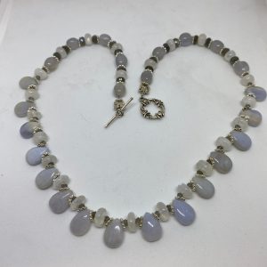 #3 Blue Chalcedony and Moonstone with Labradorite Necklace