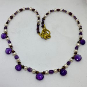 #44 Amethyst and Pearl Necklace