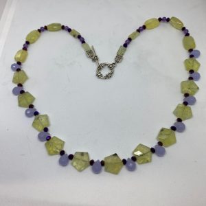 #5 Prehnite and Lavender Chalcedony Necklace